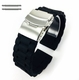 Citizen Black Rubber Silicone Replacement Watch Band Strap Double Locking Buckle #4091