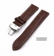 Citizen Brown Croco Genuine Leather Watch Band Strap Steel Butterfly Buckle White Stitching #1035