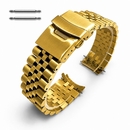 Citizen Compatible Metal Jubilee Style Gold Tone Curved End Watch Band #7003