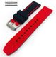 Coach Compatible Black & Red Double Side Rubber Silicone Replacement Watch Band Strap Belt #4064