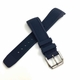 Omega Compatible Curved End 22mm Blue Silicone Rubber Strap Watch Band #4442