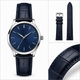 Dark Blue Croco Leather Replacement 26mm Watch Band Strap Steel Buckle #1043
