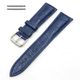 Dark Blue Croco Leather Replacement 16mm Watch Band Strap Steel Buckle #1043