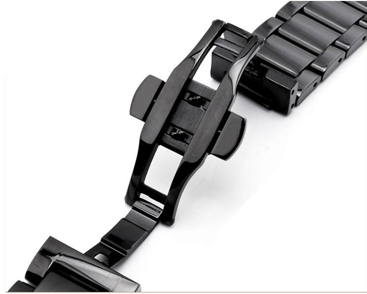Wenger Compatible Black PVD Steel Metal Bracelet Replacement Watch Band