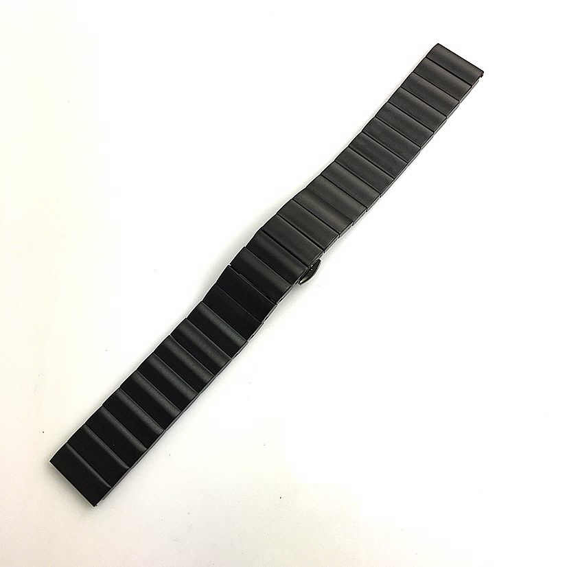 Elegant Brushed Black Steel Metal Replacement Watch Band Butterfly
