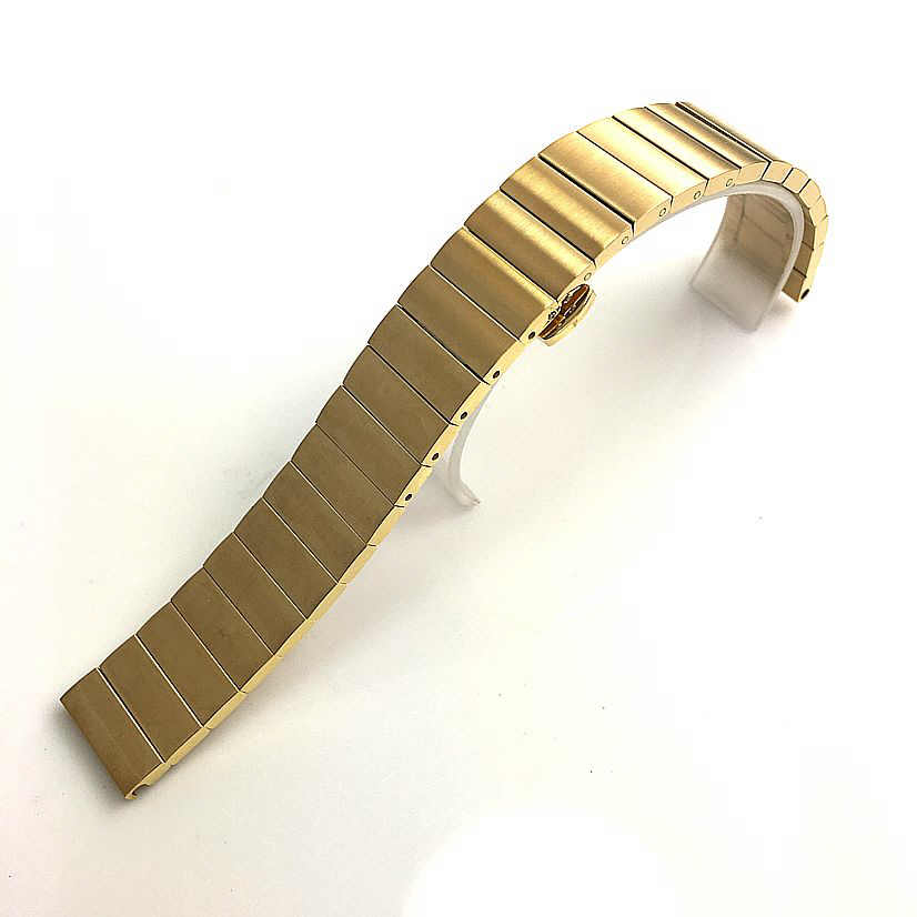 Elegant Brushed Gold Steel Metal Replacement Watch Band Butterfly Clasp