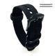 Emporio Armani Compatible Black One Piece Slip Through Nylon Watch Band Army Military Black Buckle #6022