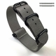 ESQ Compatible 5 Ring Ballistic Army Military Grey Nylon Replacement Watch Band Strap PVD #3012