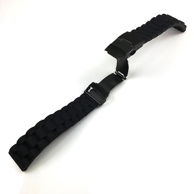 Movado Compatible Black Silicone Replacement Watch Band Strap Double