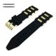 Fossil Compatible Black Silicone Rubber w. Gold Bullets Replacement Watch Band Strap #4060