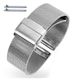 Fossil Compatible Silver Steel Metal Adjustable Mesh Bracelet Watch Band Strap Double Lock Clasp #5025