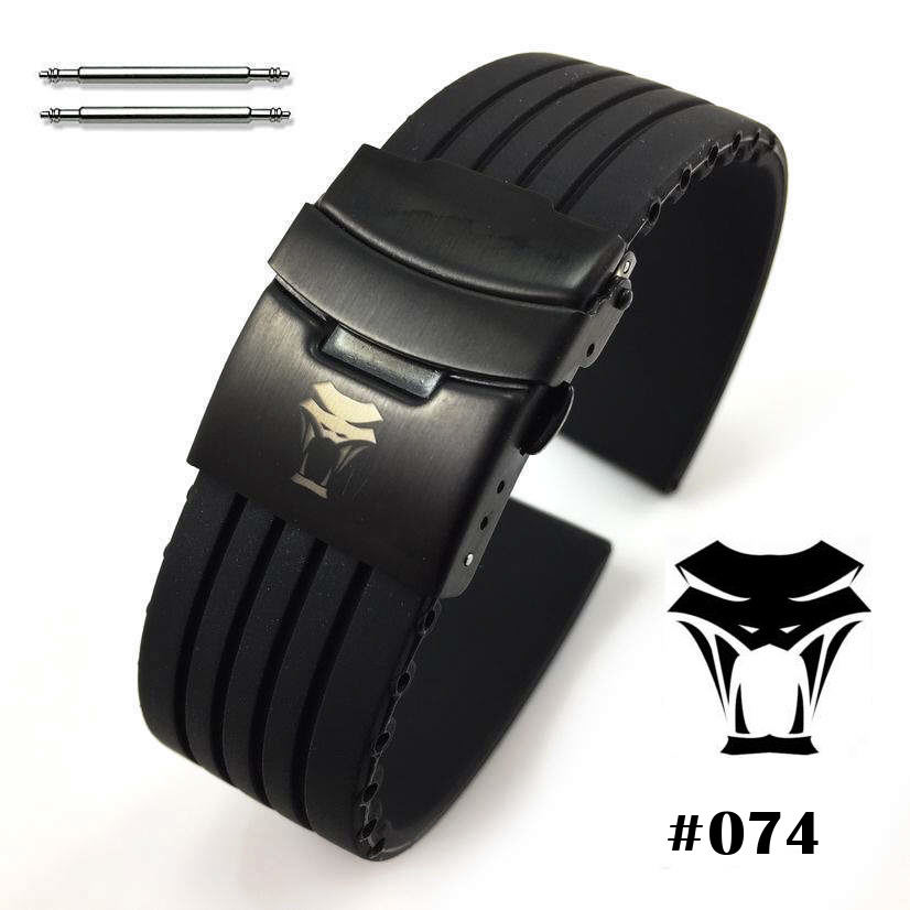 Armani Exchange Compatible Black Rubber Silicone Replacement Watch Band