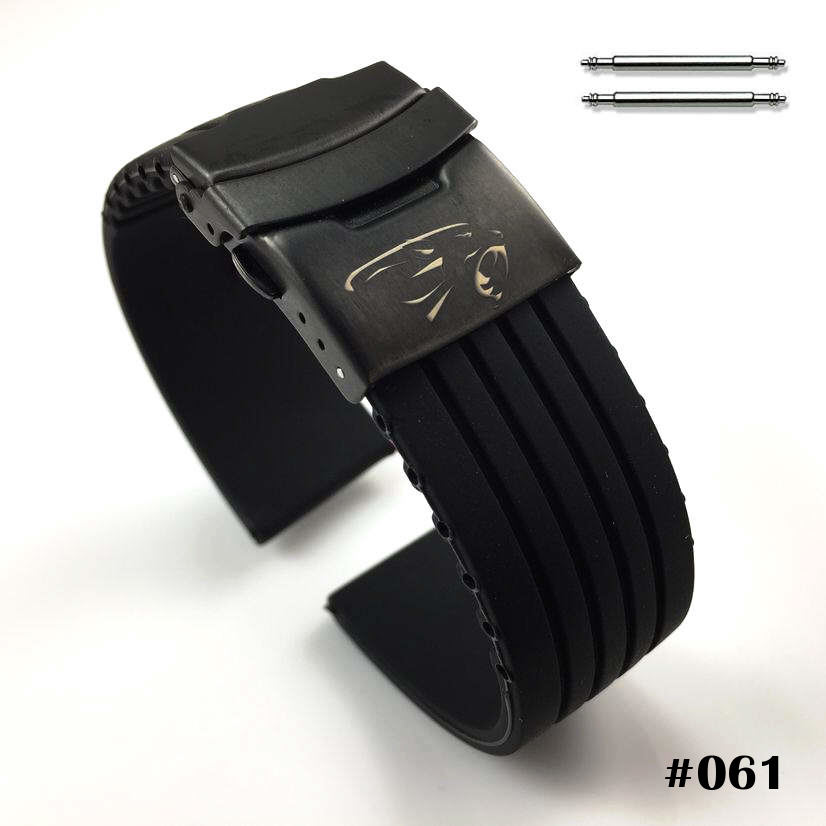 Armani Exchange Compatible Black Rubber Silicone Replacement Watch Band