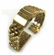 Gold Tone 18mm Steel Metal Watch Band Strap Bracelet Double Locking Buckle #5053