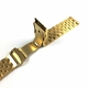 Gold Tone 18mm Steel Metal Watch Band Strap Bracelet Double Locking Buckle #5053