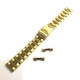 Gold Tone Brushed Metal Steel Curved End Replacement Watch Band #7008