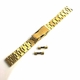 Gold Tone Brushed Metal Steel Curved End Replacement Watch Band #7008