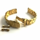 Movado Compatible Gold Tone Brushed Metal Steel Curved End Watch Band #7008