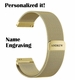 Gold Tone Magnetic Clasp Steel Metal Mesh Milanese Bracelet 24mm Watch Band #5043