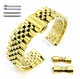 Gold Tone Metal Steel 16MM Jubilee Style Replacement Quick Release and Curved End Watch Band #7033