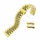 Hamilton Compatible Gold Tone Metal Steel Jubilee Style Replacement Quick Release and Curved End Watch Band #7033
