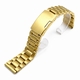 Lacoste Compatible Gold Tone Steel Metal Bracelet Replacement Watch Band Strap Push Button Clasp #5017