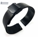 Guess Compatible Black Steel Metal Adjustable Mesh Bracelet Watch Band Strap Double Lock Clasp #5026