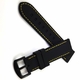 Nautica Compatible Black Rubber Silicone Replacement Watch Band Strap Yellow Stitching Steel Buckle #4007