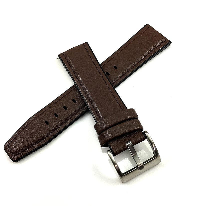 Brown Leather Watch Strap With Silver Steel Buckle 151222
