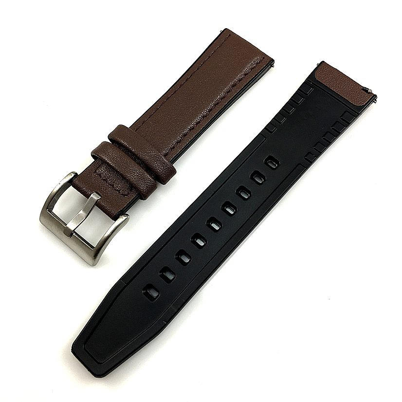 Brown Leather Watch Strap With Silver Steel Buckle 151222