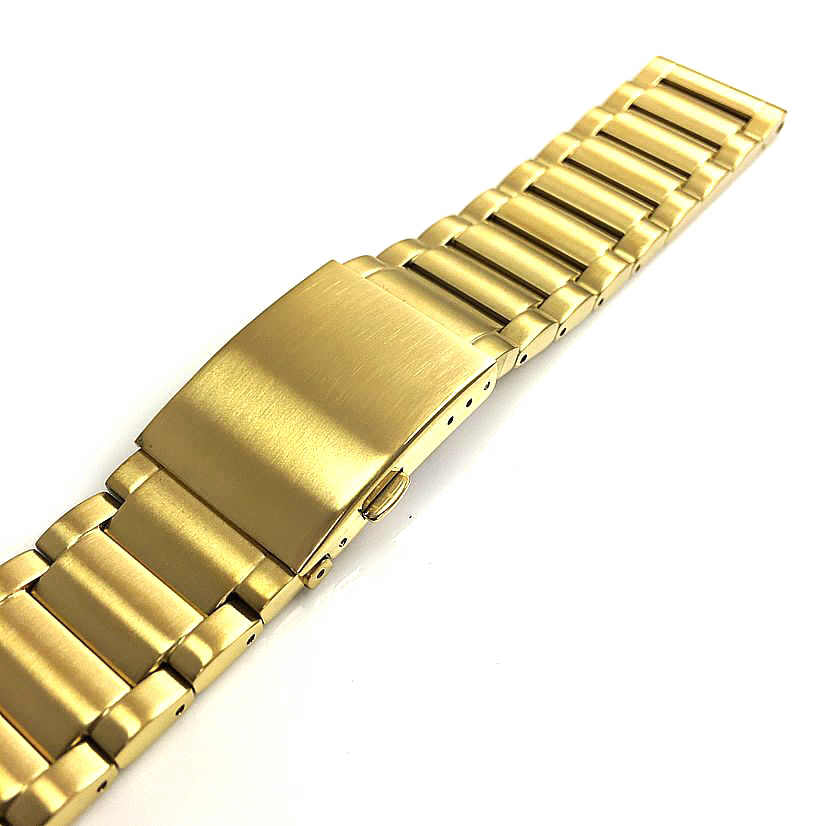 Bulova Compatible Steel Gold Tone Brushed Metal Replacement Watch Band
