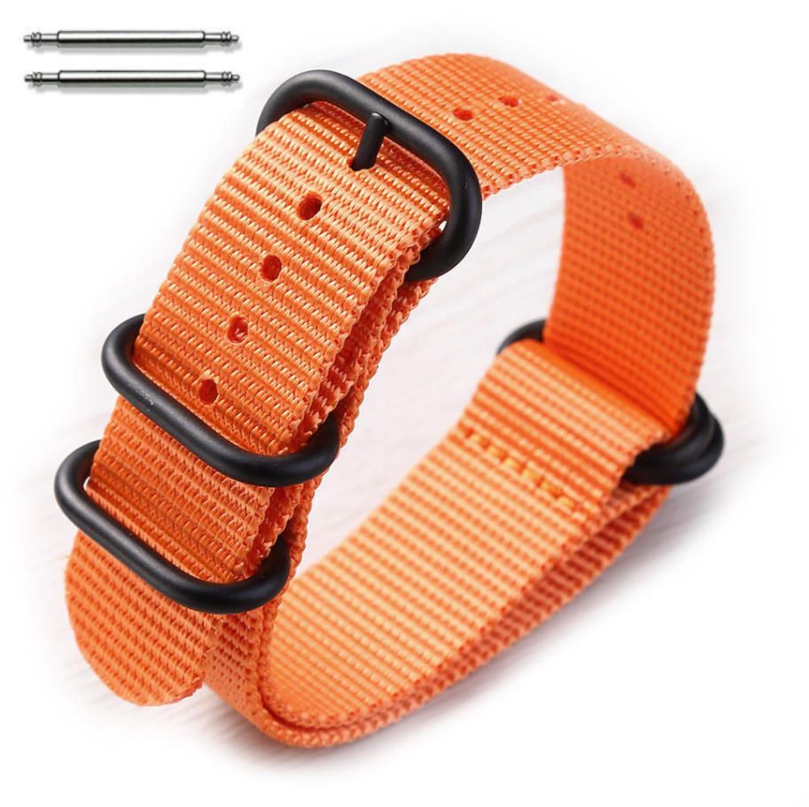 Invicta Compatible 5 Ring Ballistic Army Military Orange Nylon Fabric