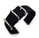 Orient Compatible Black Nylon Watch Band Strap Belt Army Military Ballistic Silver Buckle #6031