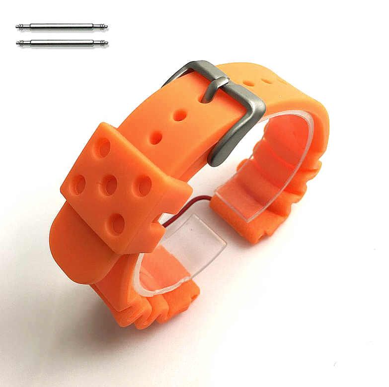 Invicta Compatible Orange Diver's Style Rubber Strap Replacement Watch