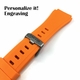 Breitling Compatible Orange Rubber Silicone Replacement Watch Band Strap Quick Release Pins #4044