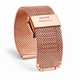 Casio Compatible Rose Gold Steel Metal Adjustable Mesh Bracelet Watch Band Strap Double Locking #5028