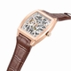 Kenneth Cole KCWGX0063802 Mens Automatic Leather Strap Watch Skeleton Dial Watch