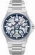 Kenneth Cole KCWGY0065301 Mens Automatic Skeleton Bracelet Watch Silver Blue Dial Watch