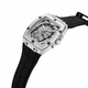 Kenneth Cole KCWGZ0067803 Mens Automatic Watch Silver Dial Black Silicone Strap