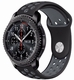 Black & Gray Sport Silicone Replacement 22mm Watch Band Strap Quick Release Pins #4072