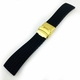 Baume & Mercier Compatible Black Rubber Silicone Replacement Watch Band Strap Gold Double Lock Buckle #4011G