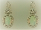 Ladies White Gold Precious Opal Diamond Halo Drop Earings ER4-15271WOP