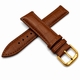 Orient Compatible Light Brown Croco Leather Watch Band Strap Belt Gold Steel Buckle #1084