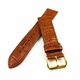 Seiko Compatible Light Brown Croco Leather Watch Band Strap Belt Gold Steel Buckle #1084