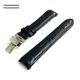 Longines Compatible Black Curved End Croco Leather Replacement Watch Band Strap Butterfly Clasp #1541
