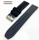 Longines Compatible Black & Grey Double Side Rubber Silicone Replacement Watch Band Strap Belt #4061