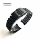 Longines Compatible Black PVD Metal Steel President Style Replacement Curved End Watch Band #7022