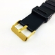 Samsung Gear S3 Frontier & Classic Black Rubber Silicone Diver's Style Replacement Watch Band Strap Gold Buckle #4031G