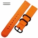Longines Compatible Orange Nylon Watch Band Strap Belt Army Military Ballistic Black Buckle #6038