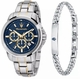 Maserati R8873621036 Successo Men's Chronograph Blue Dial Stainless Steel Watch